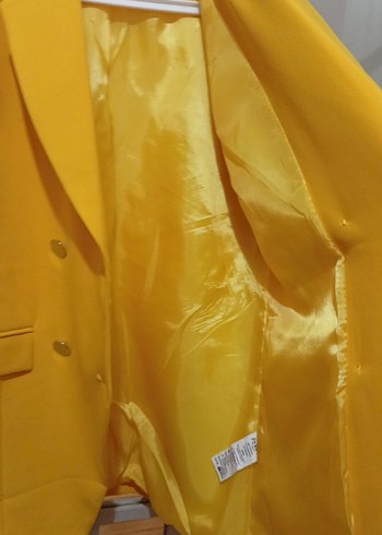 Sarı Kadın Düğmeli Blazer Ceket - Görsel 6