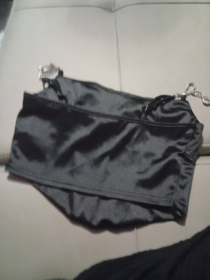 Siyah Gotik Mini Straplez Büstiyer - Görsel 4