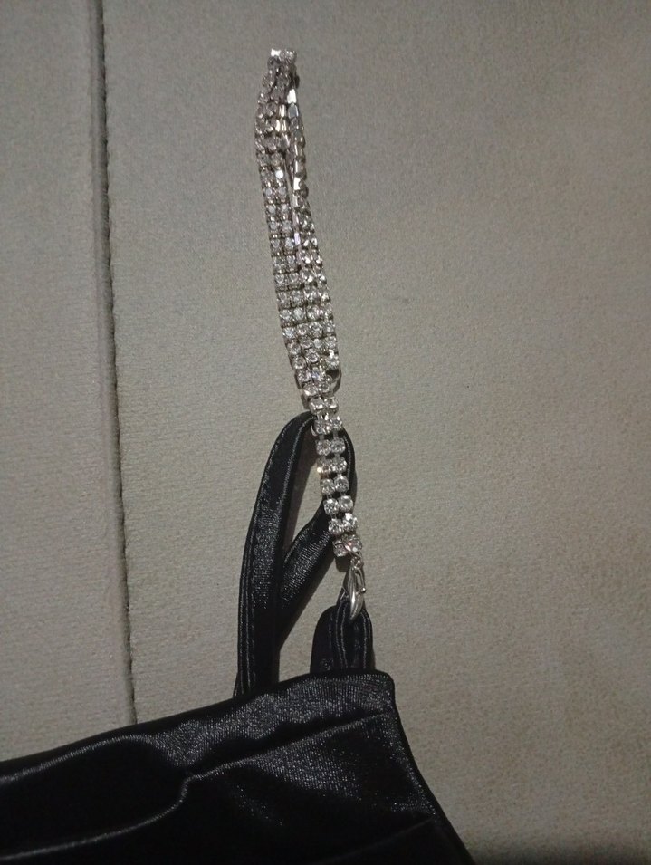 Siyah Gotik Mini Straplez Büstiyer - Görsel 2