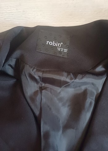 Robin Düğmeli, Siyah, Strappy Kollu Kadın Blazer