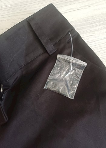 36 Beden Siyah Kemerli Kadın Denim Pantolon