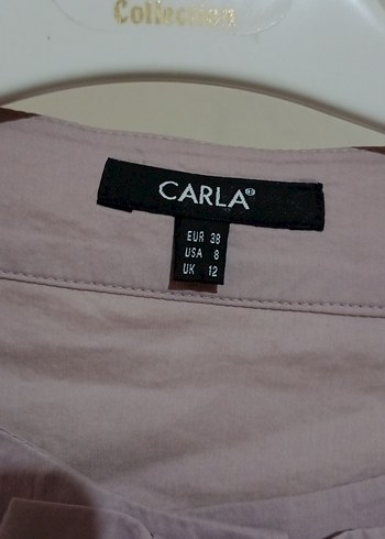 Pembe Fırfırlı Keten Uzun Kollu Kadın Gömlek - Görsel 3