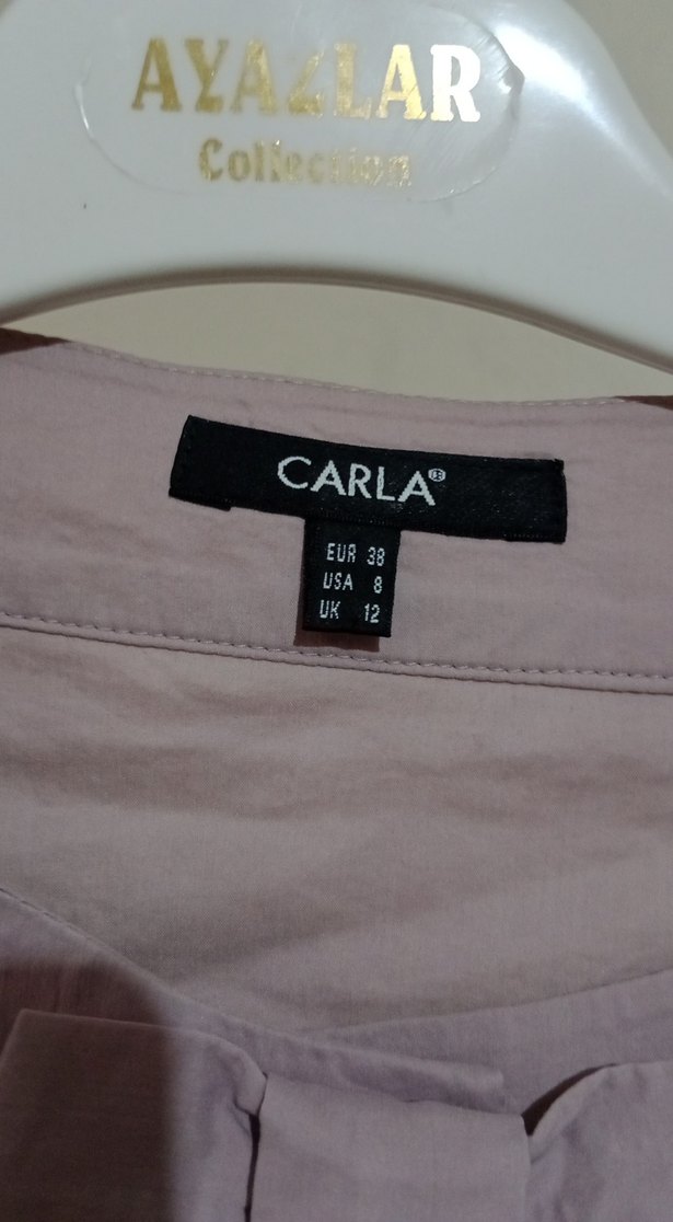 Pembe Fırfırlı Keten Uzun Kollu Kadın Gömlek - Görsel 3