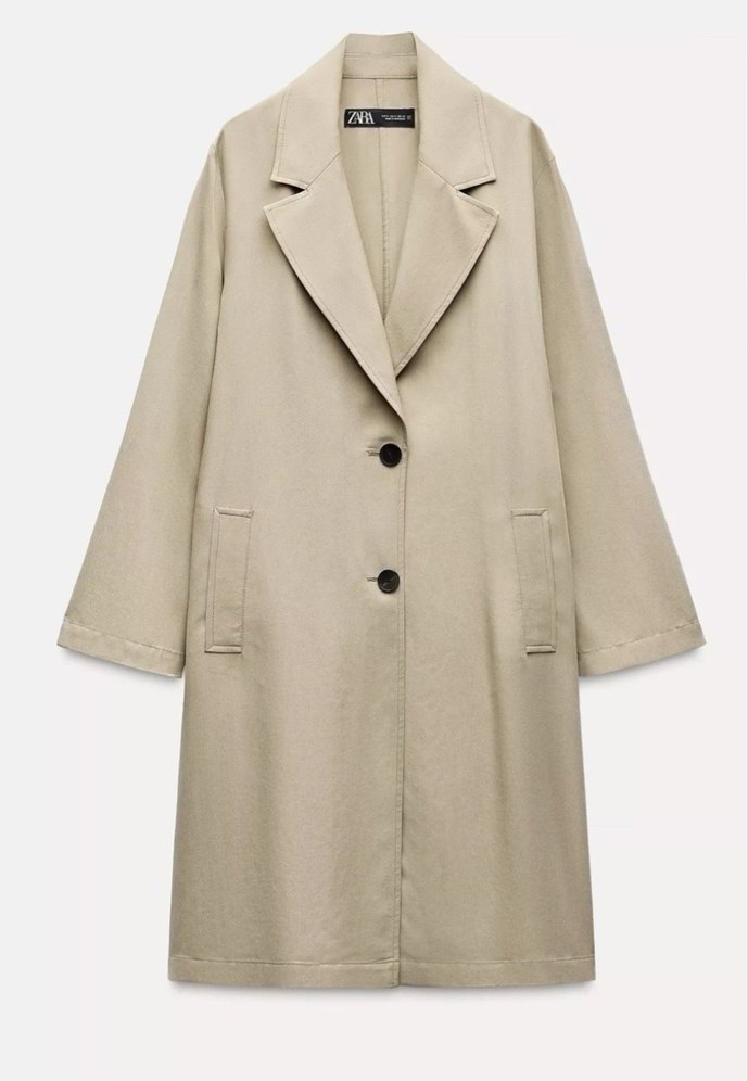 Zara ince oversize trenchcoat - Görsel 3