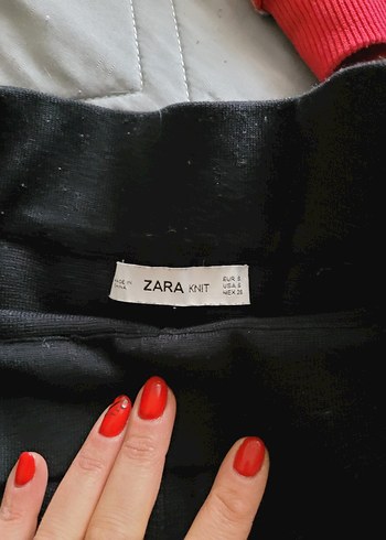 Zara midi bol kesim yırtmaçlı triko pantolon - Görsel 4