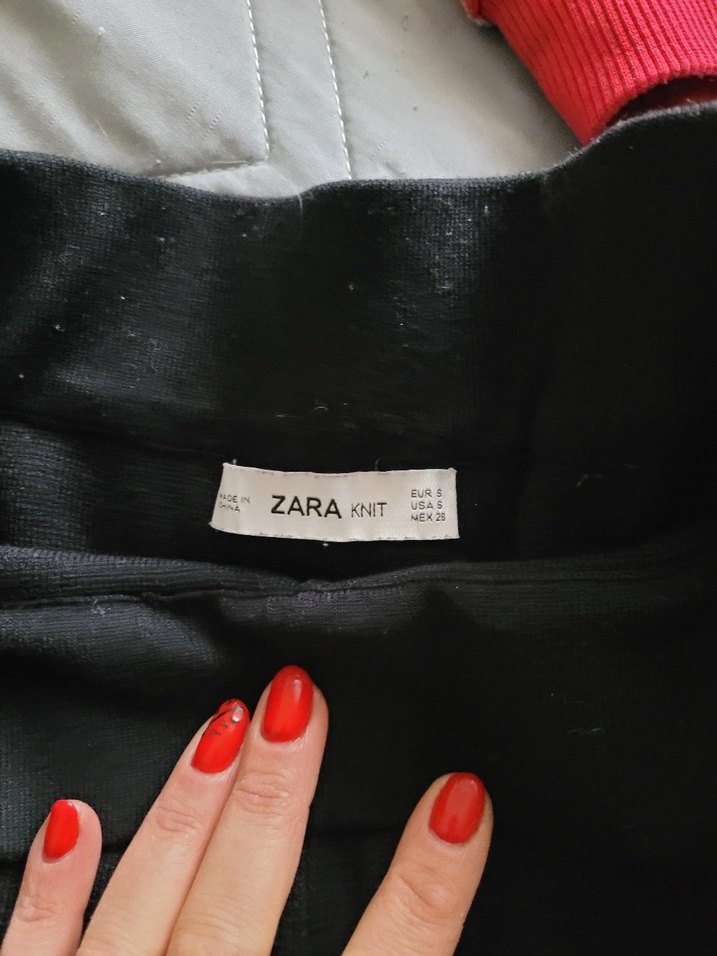 Zara midi bol kesim yırtmaçlı triko pantolon - Görsel 4