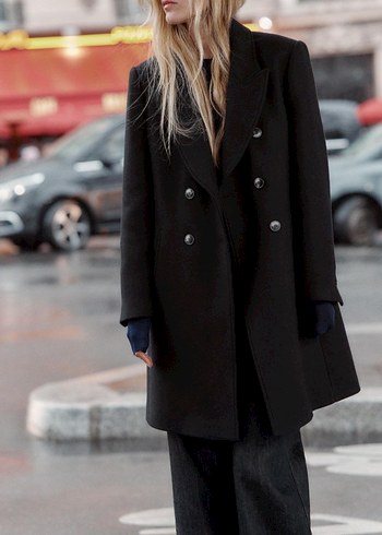 Zara kalin yun karışımlı sezon kaban - Görsel 2