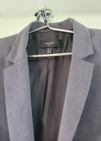 Mango Düğmeli Gri Kadın Blazer Ceket