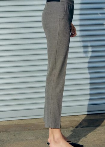 Zara Zara Bej Kadın Kumaş Pantolon Regular Fit