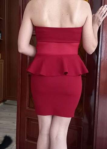 Diğer Kırmızı Straplez Elbise