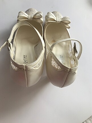 35 Beden beyaz Renk Tül desenli topuklu abiye ayakkabı