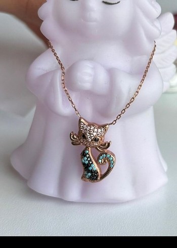 gümüş set kedi harf - Görsel 2