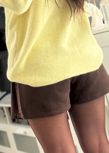 Kahverengi Süet Kemerli Mini Etek - Görsel 3