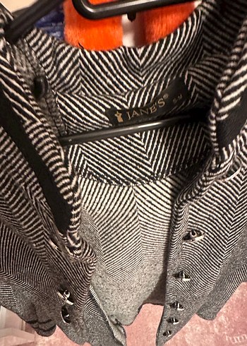 Gri Midi Düğmeli Kadın Kaban - Görsel 2