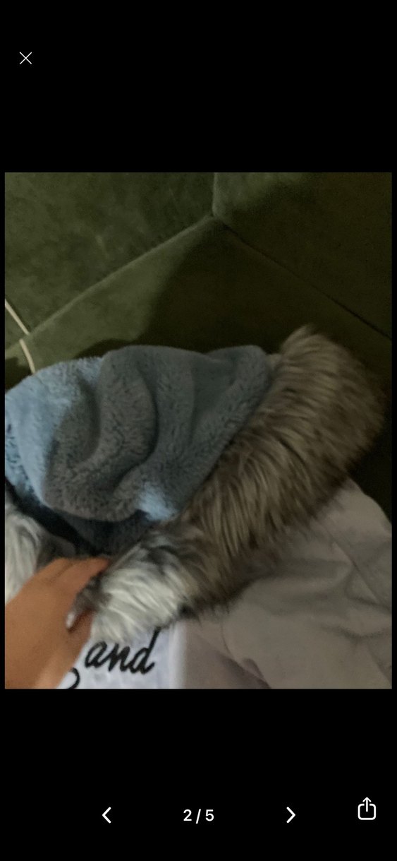 Gri Kadife Kürklü Midi Parka - Görsel 4