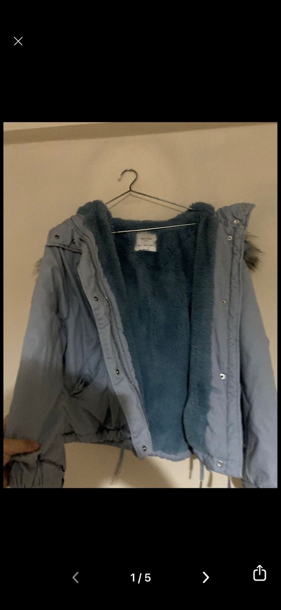 Gri Kadife Kürklü Midi Parka - Görsel 5