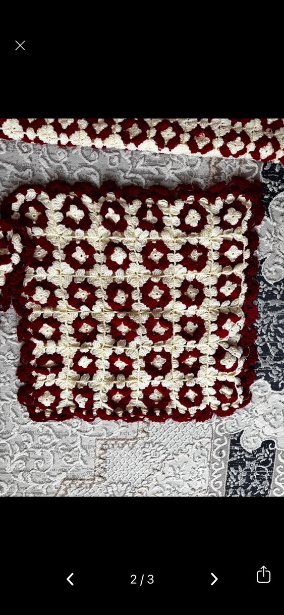 Bordo Örgü Yastık&Pike Takımı - Görsel 2