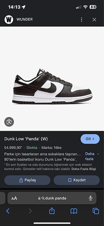 Nike dunk panda