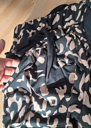 Leopar Desenli Kemerli Şalvar Kadın Pantolon - Görsel 3