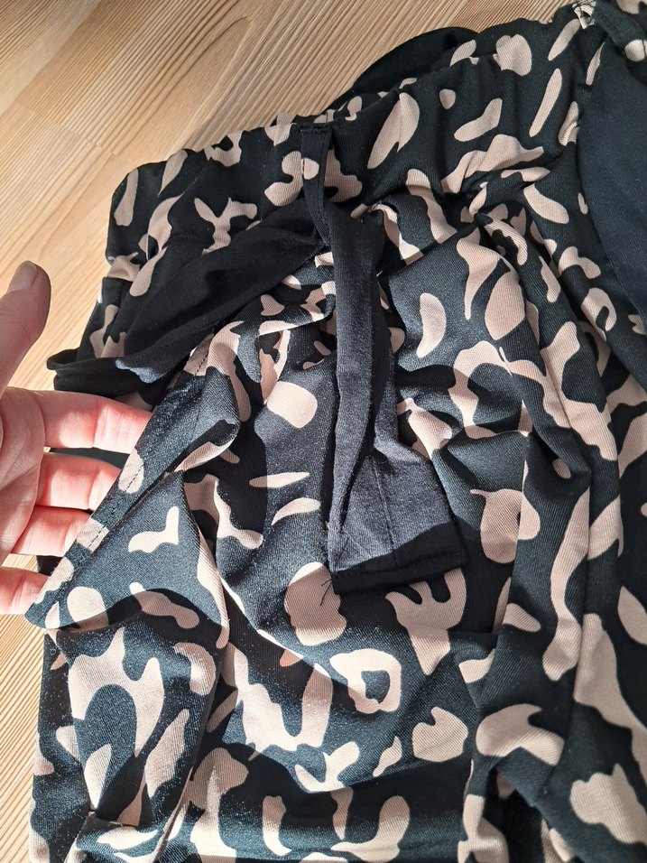 Leopar Desenli Kemerli Şalvar Kadın Pantolon - Görsel 3