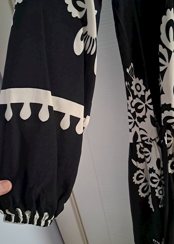 Fulla Moda Siyah Nakışlı Bohem Uzun Elbise - Görsel 4