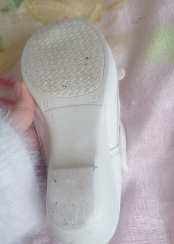 Beyaz Kız Çocuk Babet Ayakkabı Velcro - Görsel 5