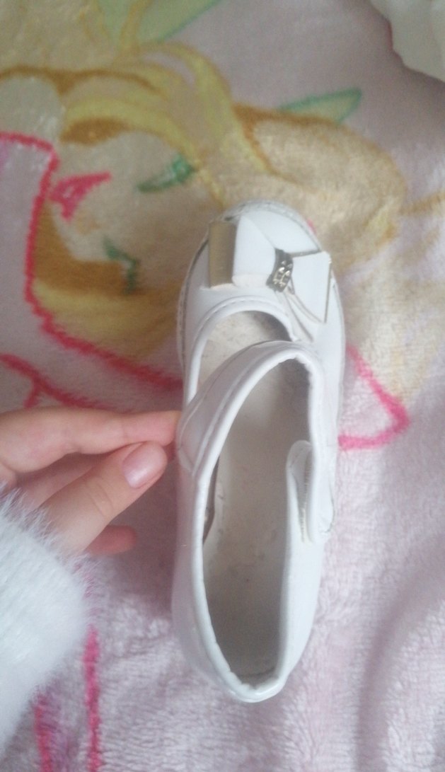 Beyaz Kız Çocuk Babet Ayakkabı Velcro - Görsel 2