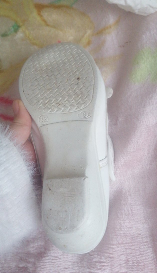 Beyaz Kız Çocuk Babet Ayakkabı Velcro - Görsel 5