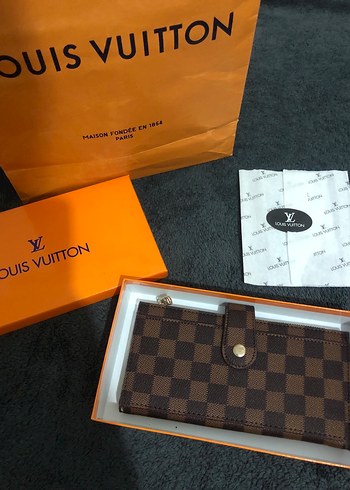 Louis Vouitton Kahverengi Kareli Deri Kadın Cüzdan