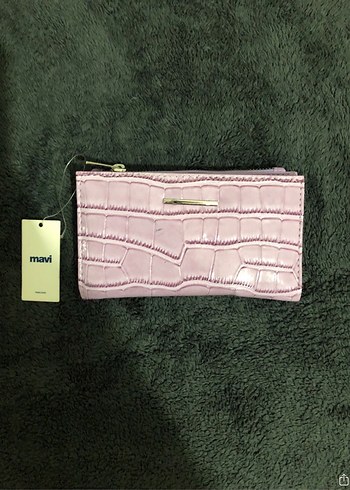 Mavi Jeans Mavi Jeans Yılan Desenli Pembe Deri Kadın Clutch Cüzdan