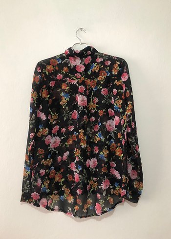 s Beden çeşitli Renk Zara Çiçek Desenli Uzun Kollu Kadın Gömlek