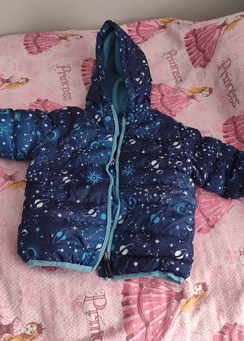 Koyu Mavi Kapüşonlu Erkek Çocuk Mont