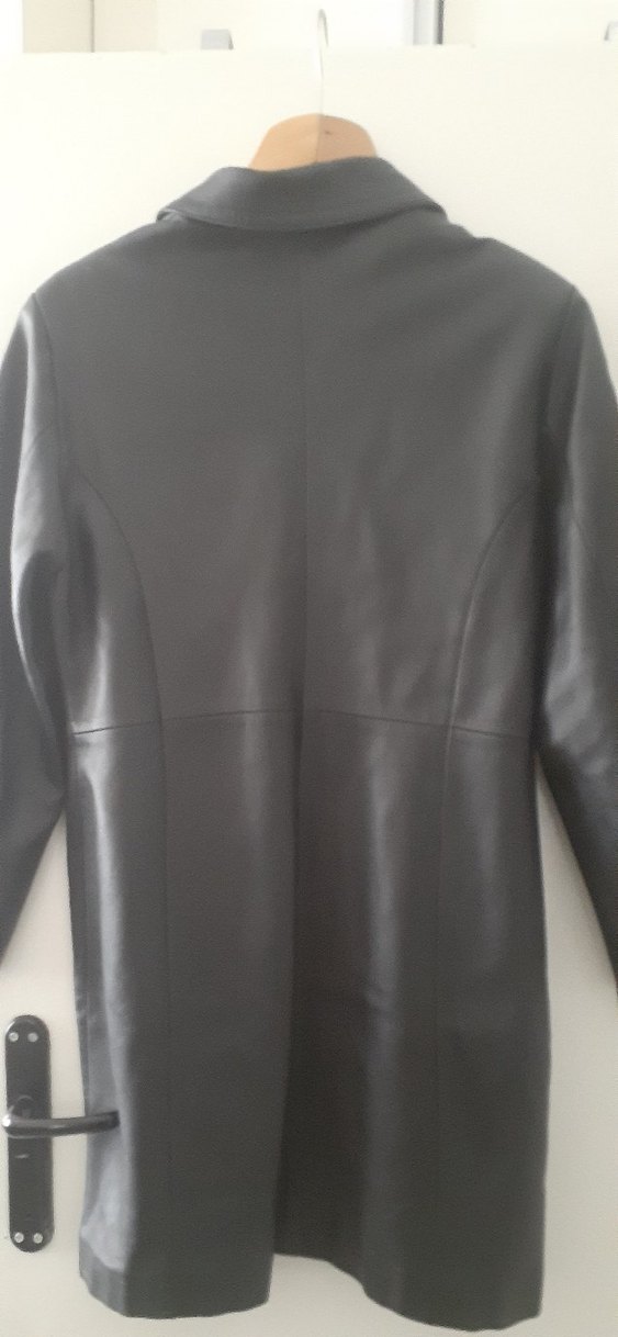 Düğmeli Siyah Kadın Deri Ceket - Görsel 2