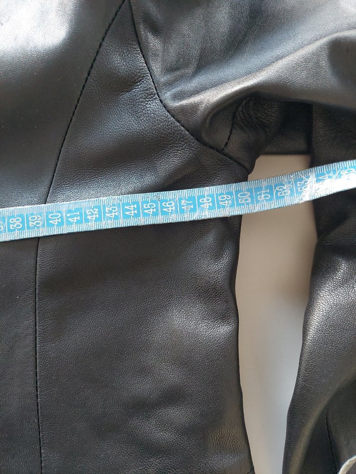 Düğmeli Siyah Kadın Deri Ceket - Görsel 5