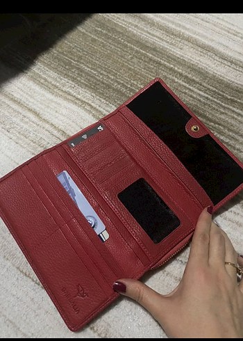 Kırmızı Deri Kadın Cüzdanı Fermuarlı - Görsel 3