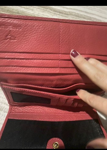 Kırmızı Deri Kadın Cüzdanı Fermuarlı - Görsel 4