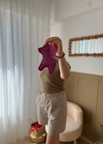PEMBE RENK Örgü Anahtarlık