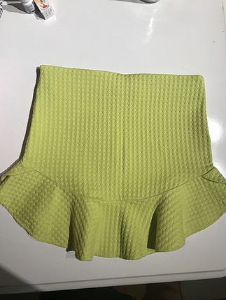 Fıstık yeşili mini etek