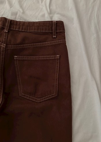 Koyu Kahverengi düz kesim kot Kadın Pantolon