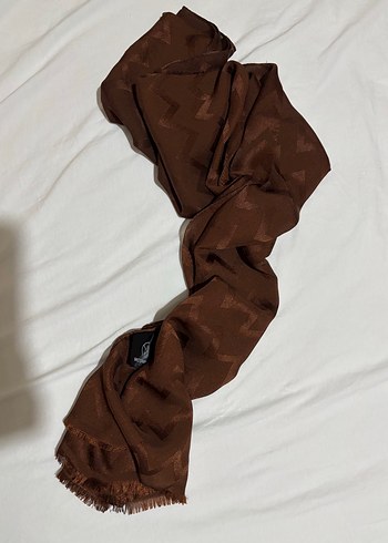 Kahverengi Kadın Drapeli Saten Şal modakaşmir