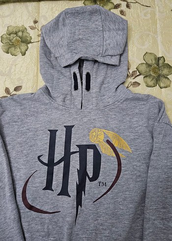 9 Yaş Beden gri Renk Gri Kapüşonlu Harry Potter Erkek Çocuk Baskılı Sweatshirt