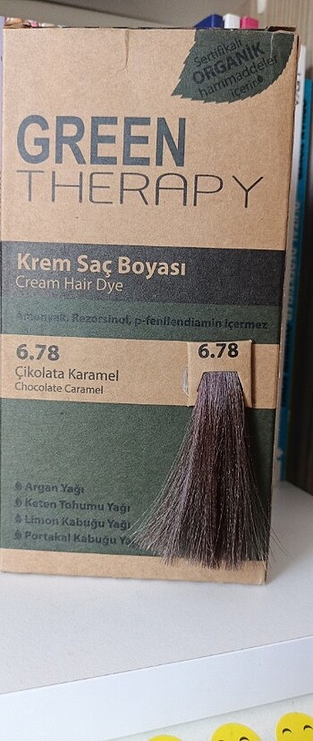 Green Therapy 6.78 çikolata karamel saç boyası - Görsel 2