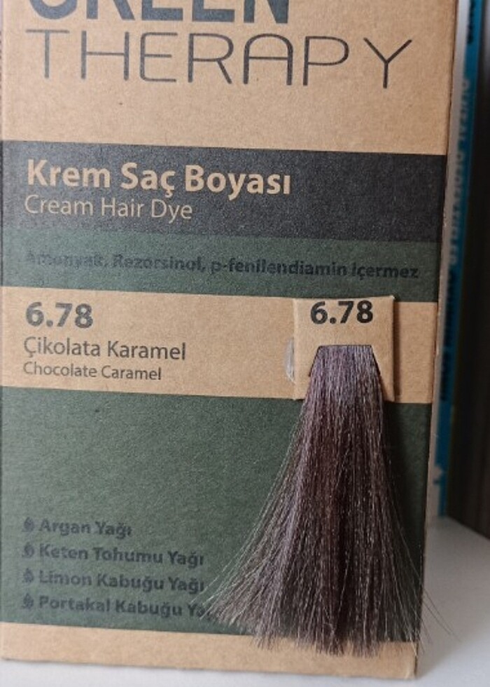 Green Therapy 6.78 çikolata karamel saç boyası - Görsel 2