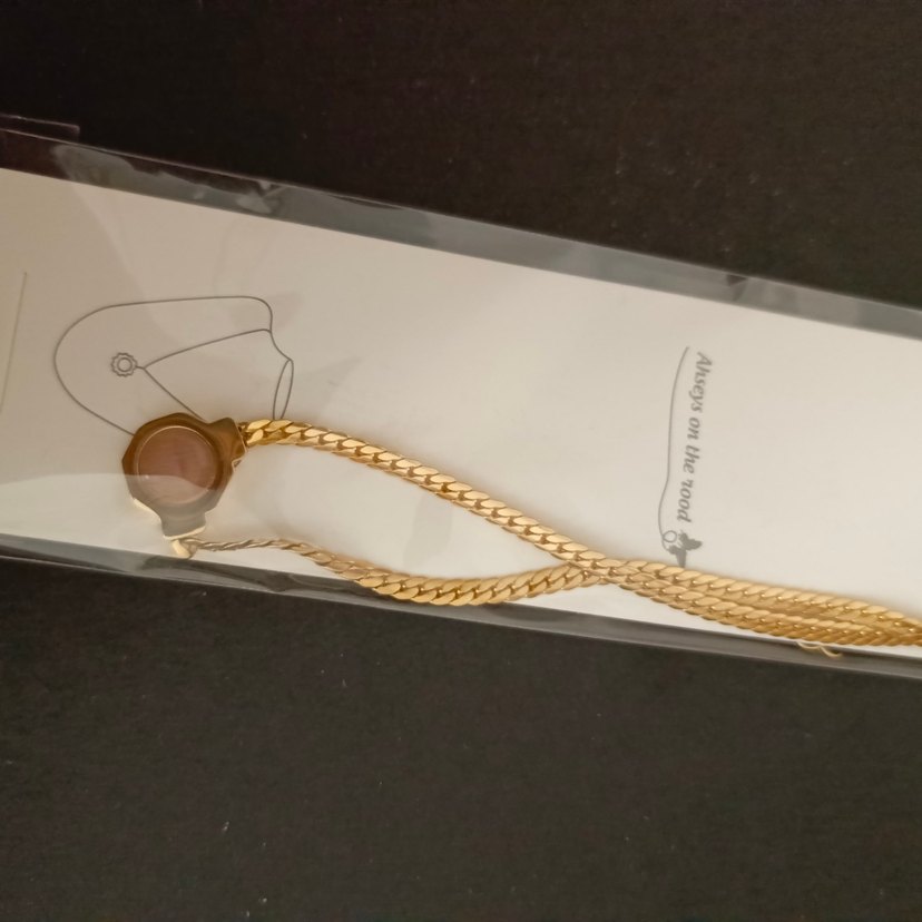 Zincir Detaylı Parlak Altın Renkli Kadın kolye - Görsel 2