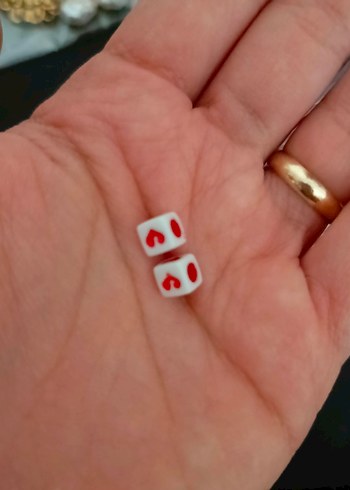 Kırmızı Kalp Desenli Boncuk - Görsel 3