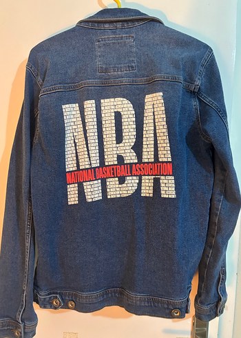NBA baskılı Kot Ceket - Görsel 3