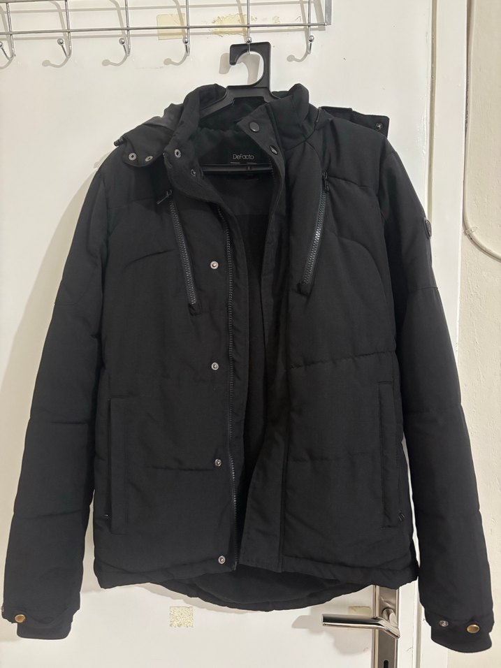 Erkek Kapüşonlu İçi Polarlı Mont - Görsel 2