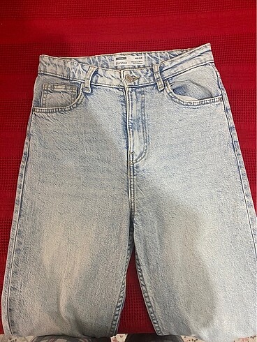 Bershka buz mavisi mom jean