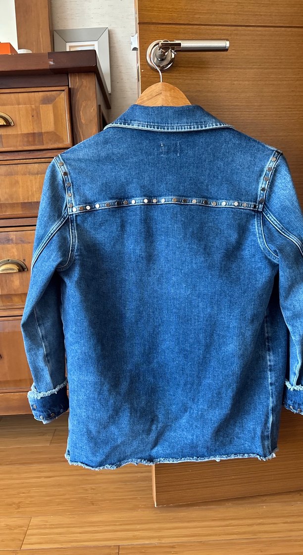 Mavi Düğmeli Kadın Kot Ceket - Görsel 3