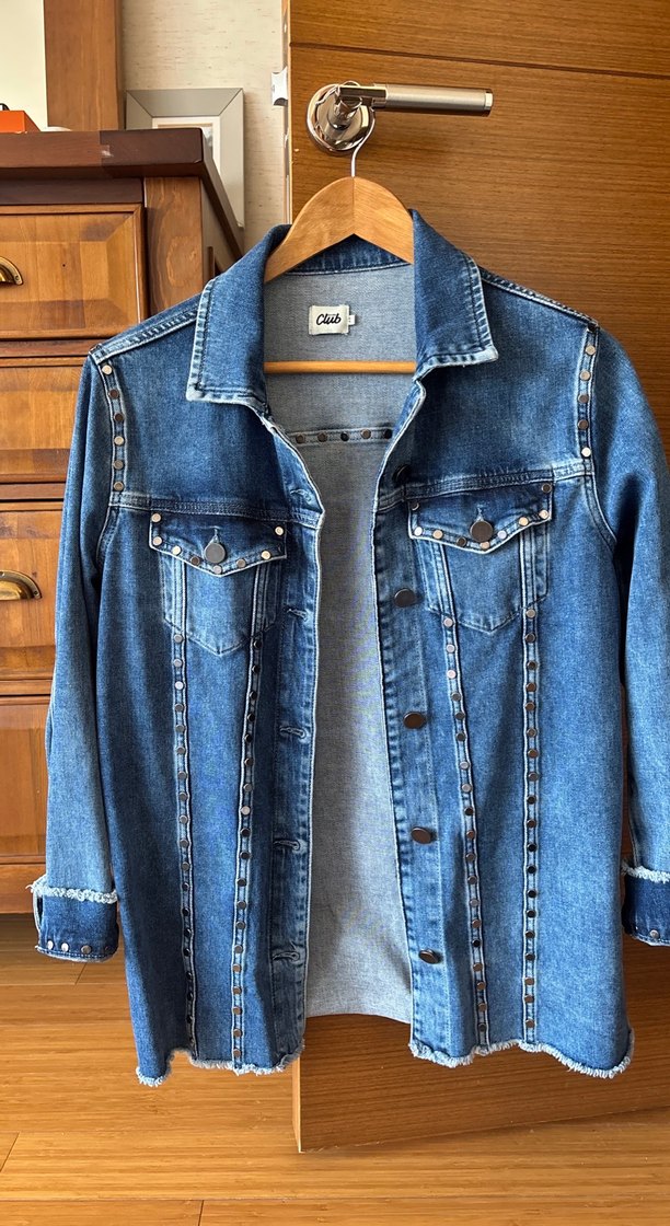 Mavi Düğmeli Kadın Kot Ceket - Görsel 2